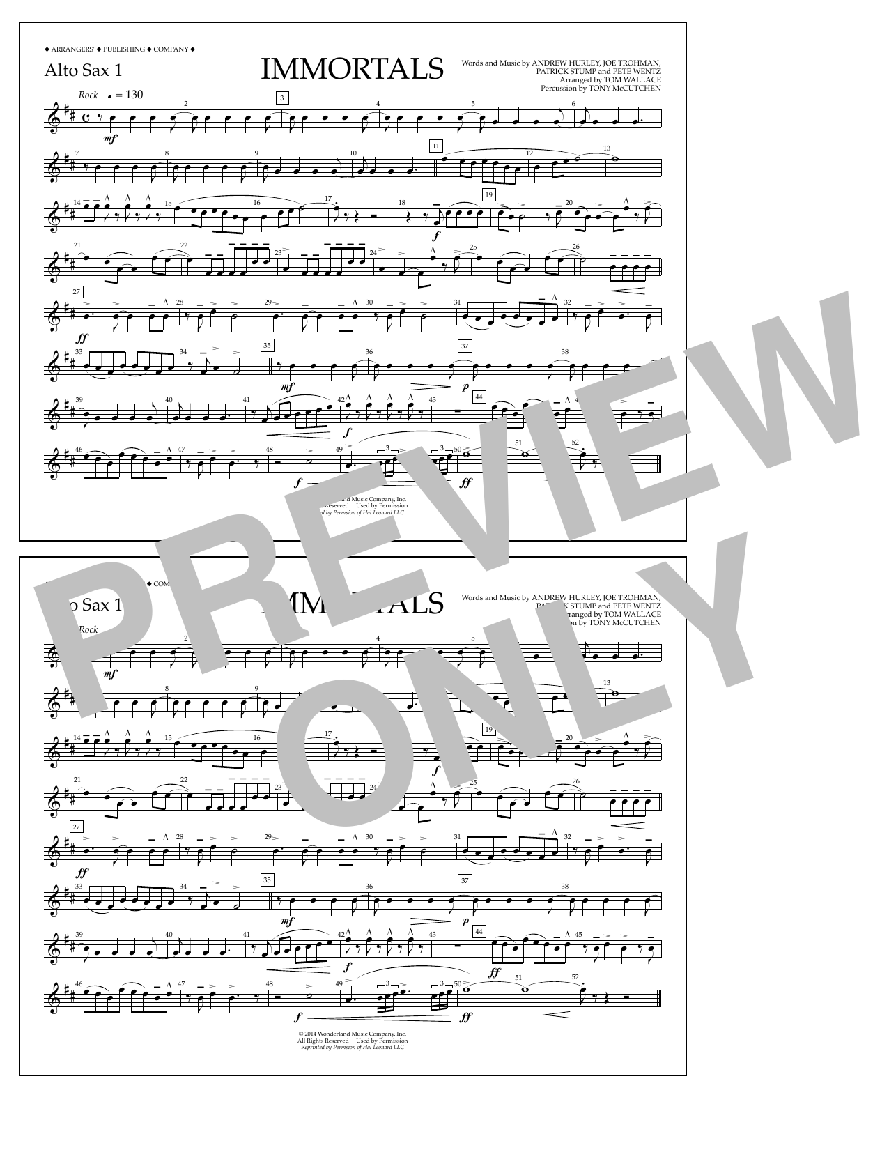 Product picture to: Immortals (from Big Hero 6) (arr. Tom Wallace) - Alto Sax 1