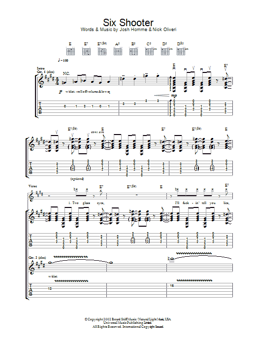 Produktgalerie: Seite 1 von 1 Six Shooter, Queens Of The Stone Age, Gitarre