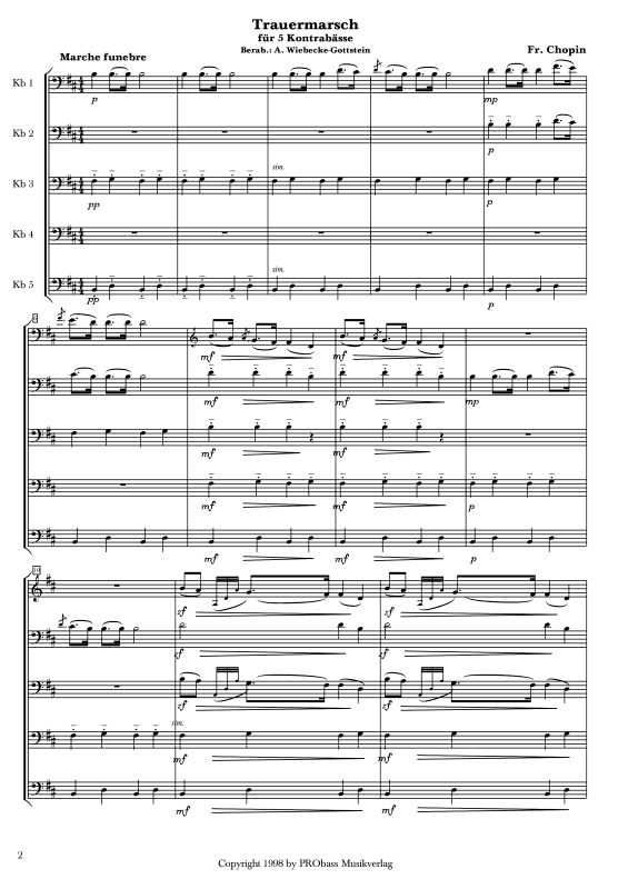 gallery: Trauermarsch, , Double Bass Quintet