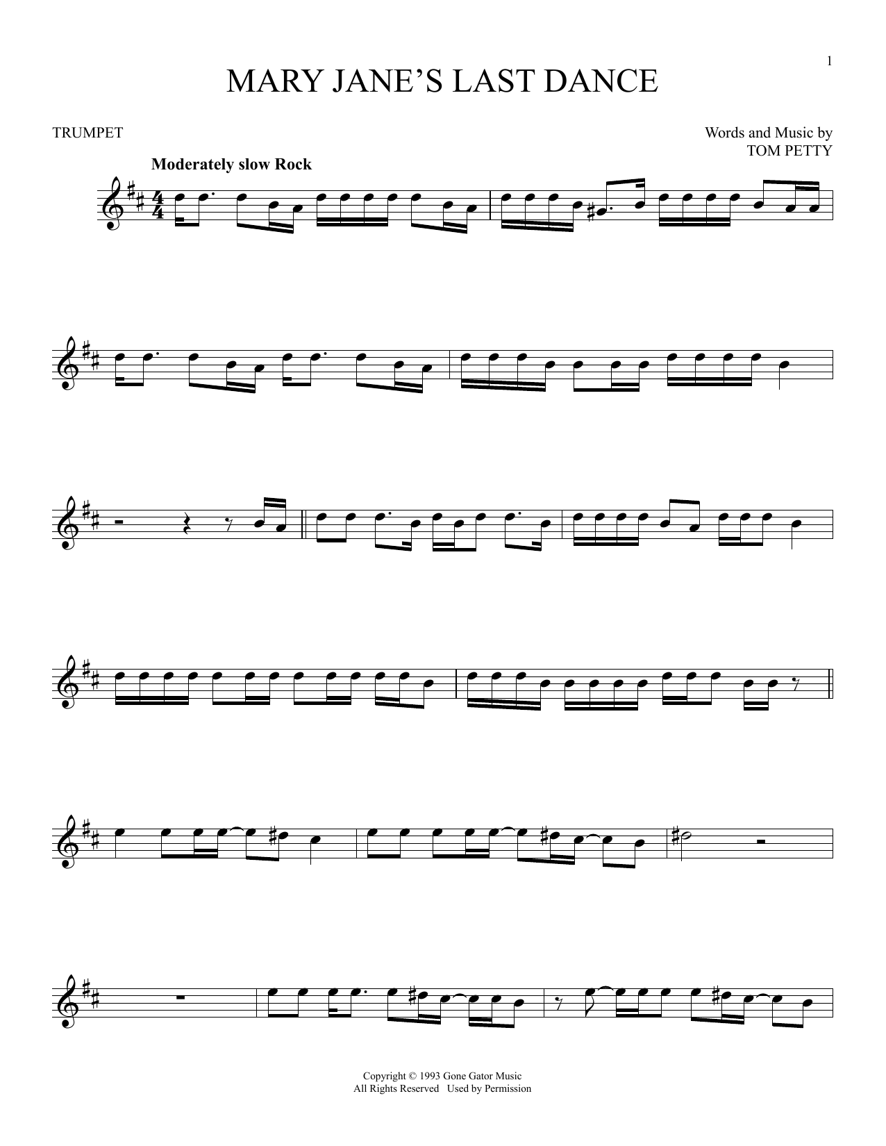Produktgalerie: Seite 1 von 1 Mary Jane's Last Dance, Tom Petty, Trompete