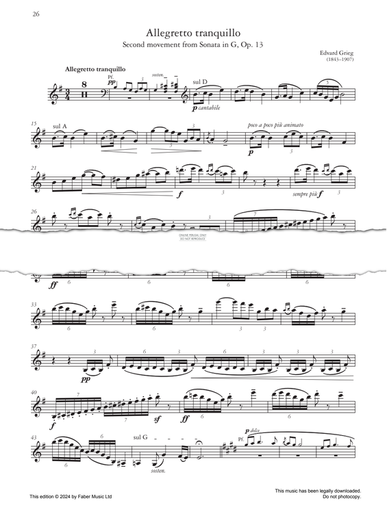 Product gallery: Page 1 of 1 Allegretto tranquillo (2nd movt from Sonata in G, Op. 13), Edvard Grieg