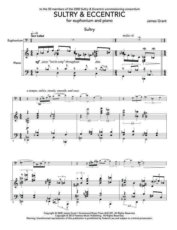 Product gallery: Page 1 of 11 Sultry & Eccentric, , (euphonium and piano)