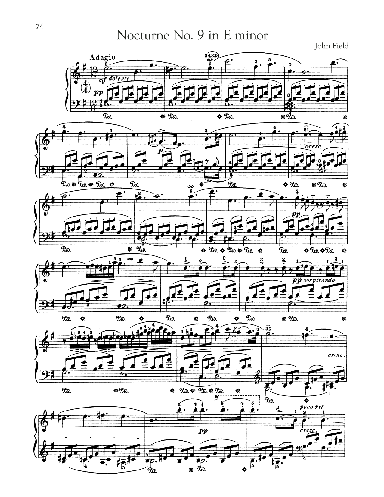 Product gallery: Page 1 of 1 Nocturne No. 9 In E Minor, H. 46, John Field