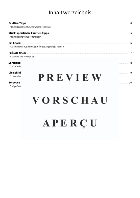 Product gallery: Page 5 of 11 Langsame Stücke für Faultier-Pianisten - In vereinfachten Fassungen, , Solo Piano