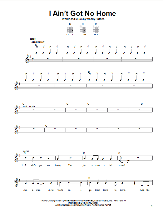 Product gallery: Page 1 of 1 I Ain't Got No Home, Woody Guthrie