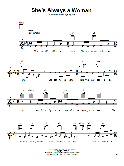Product gallery: Page 1 of 1 She's Always A Woman, Billy Joel