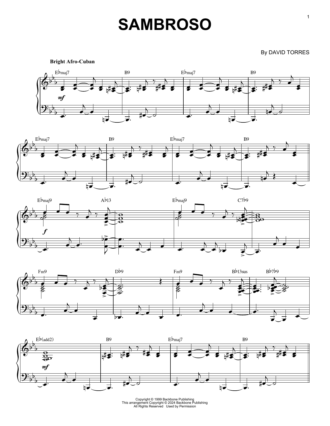 Produktgalerie: Seite 1 von 1 Sambroso (arr. Brent Edstrom), David Torres, Klavier