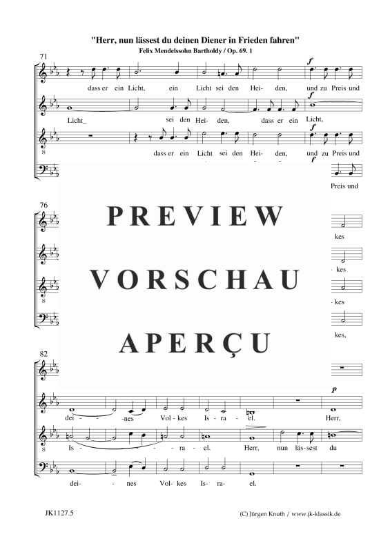 gallery: Herr, nun lässest du deinen Diener in Frieden fahren  op.69.1, , Gemischter Chor
