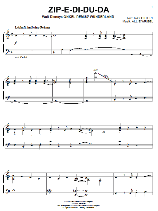Product gallery: Page 1 of 1 Zip-A-Dee-Doo-Dah (from Song Of The South), James Baskett