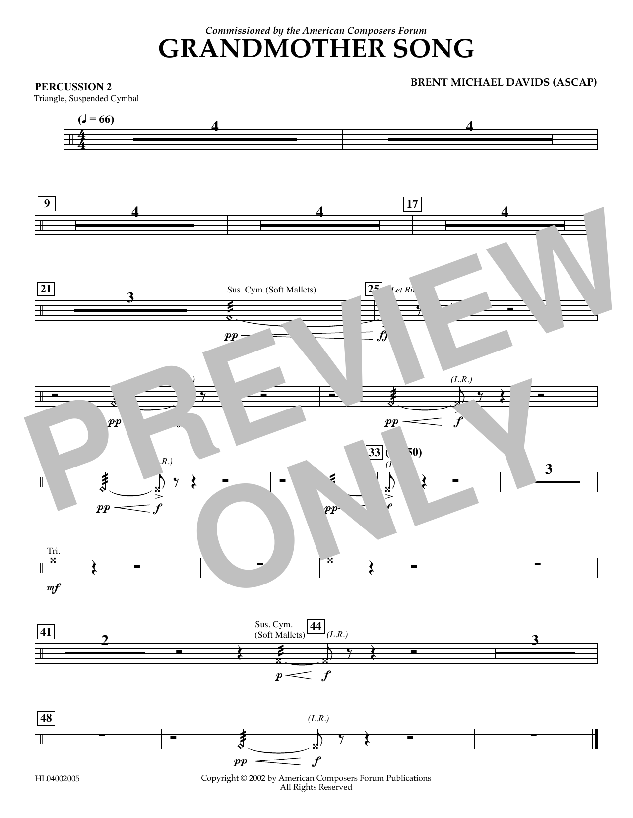 Produktgalerie: Seite 1 von 1 Grandmother Song - Percussion 2, Brent Michael Davids, Ensemble