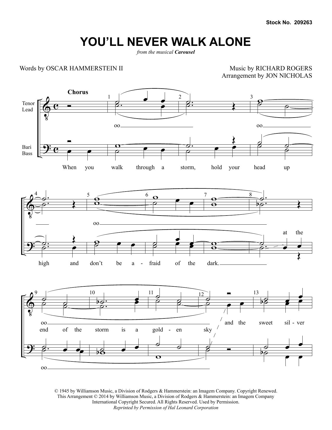 Produktbild zu: You'll Never Walk Alone (from Carousel) (arr. Jon Nicholas)
