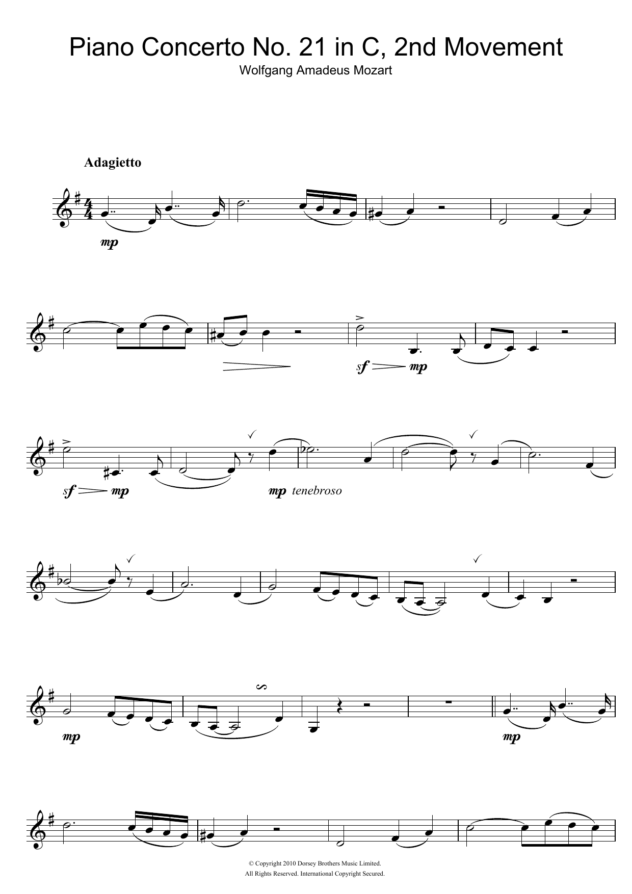 Product gallery: Page 1 of 1 Piano Concerto No. 21 In C Major (Second Movement), Wolfgang Amadeus Mozart