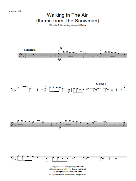 Product gallery: Page 1 of 1 Walking In The Air (theme from The Snowman), Howard Blake