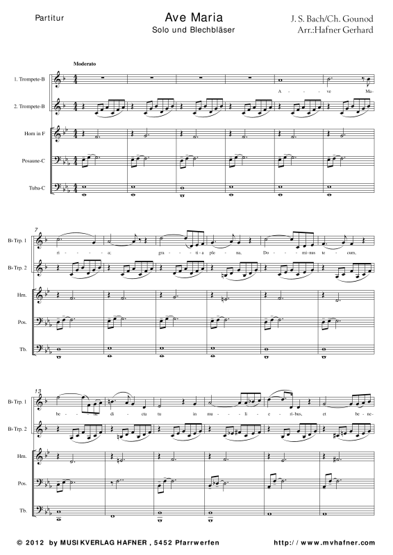 Produktgalerie: Seite 1 von 11 Ave Maria, , (Blechbläser Quintett)