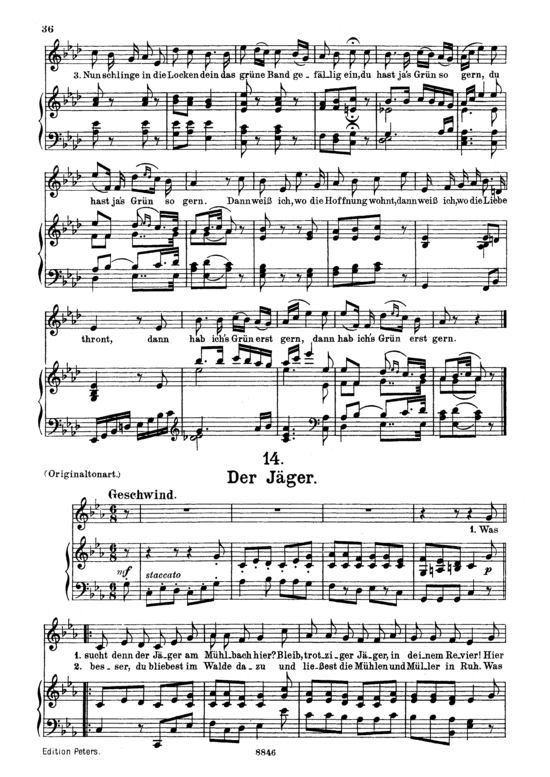 Product picture to: Der Jäger, D.795-14 (Die Schöne Müllerin)Franz Schubert