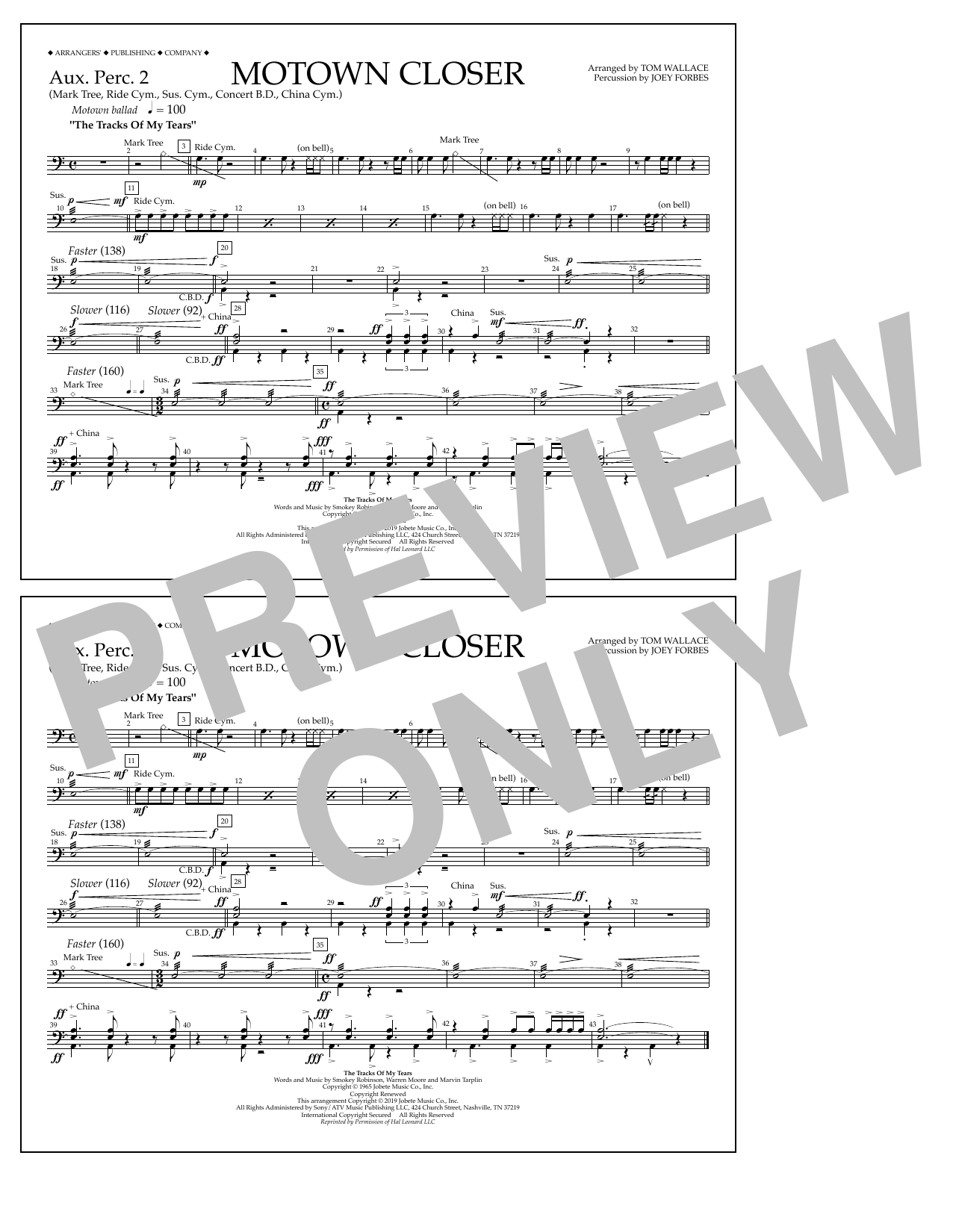 Produktbild zu: Motown Closer (arr. Tom Wallace) - Aux. Perc. 2