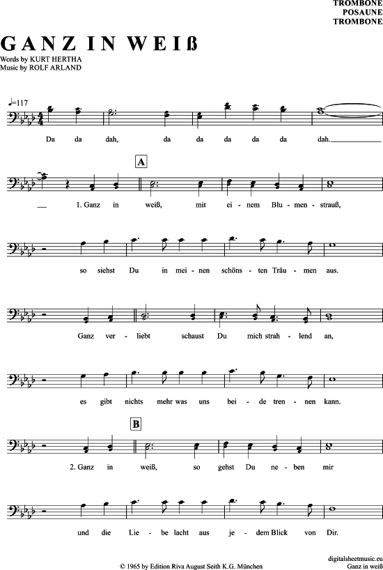 Product gallery: Page 1 of 4 Ganz In Weiss , Black, Roy, (Posaune / Bariton)