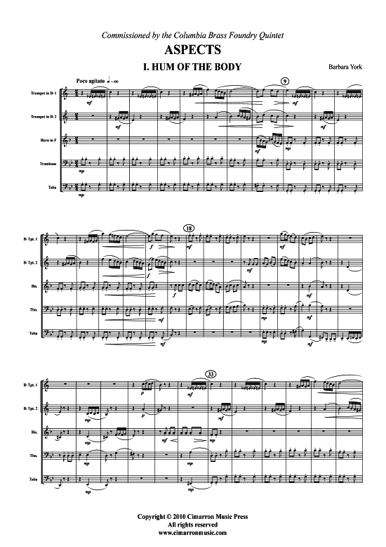 Produktbild zu: Brass Quintet Barbara York