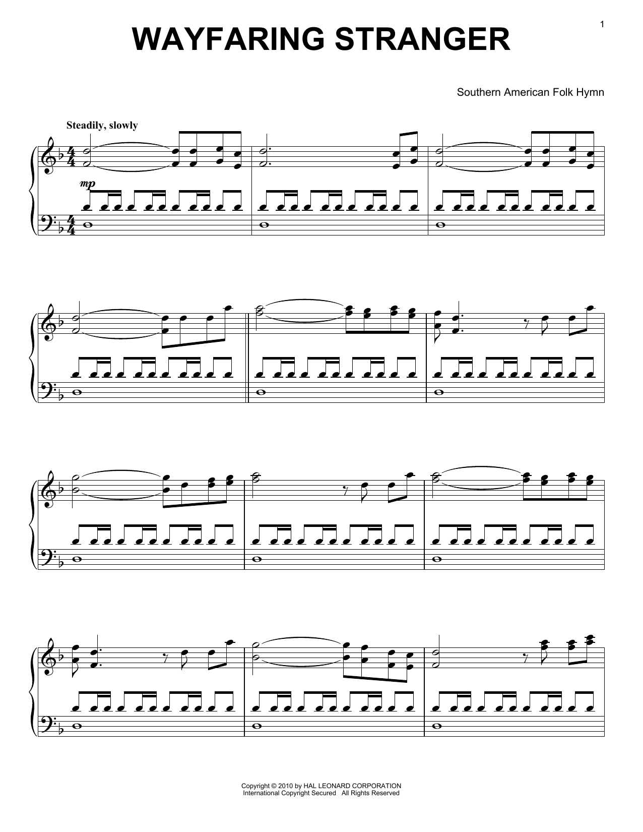 Product gallery: Page 1 of 1 Wayfaring Stranger, Southern American Folk Hymn