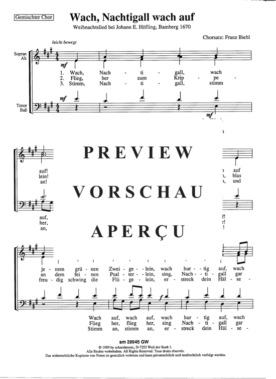 Product gallery: Page 2 of 3 Wach, Nachtigallwach auf , , (mixed choir)
