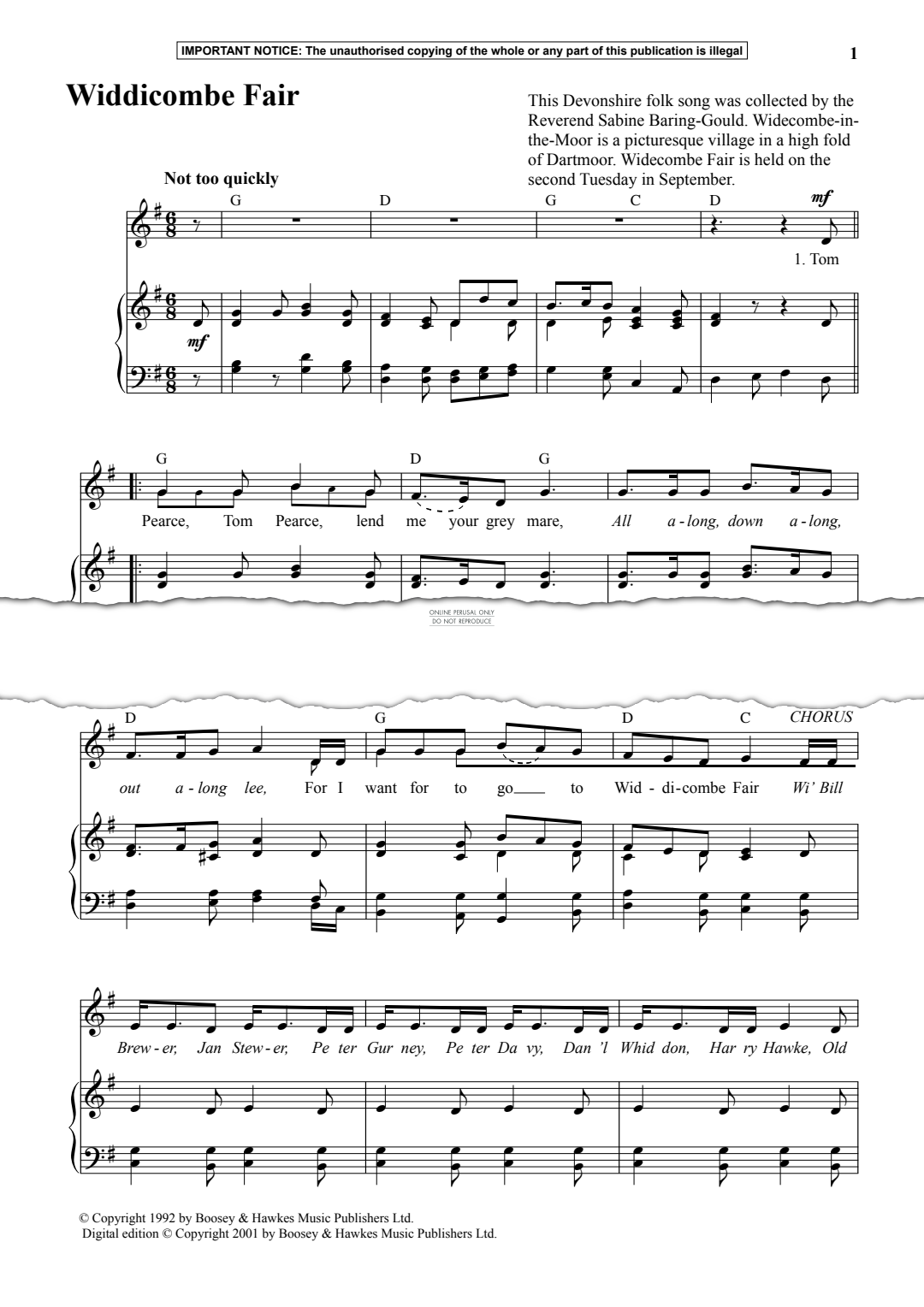 Produktgalerie: Seite 1 von 1 Widdicombe Fair, Anon, Gesang, Klavier