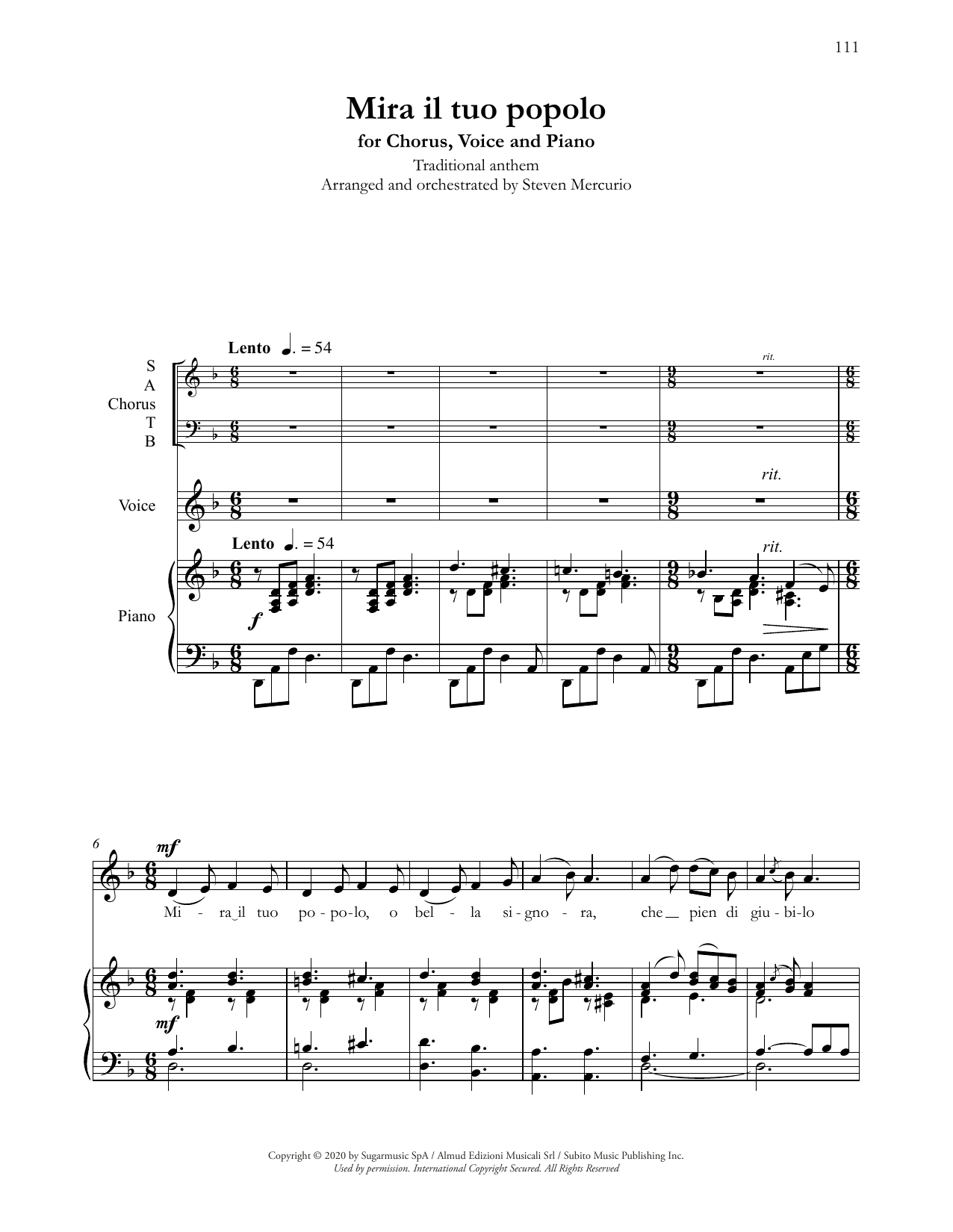 Produktbild zu: Mira il tuo popolo (arr. Steven Mercurio)