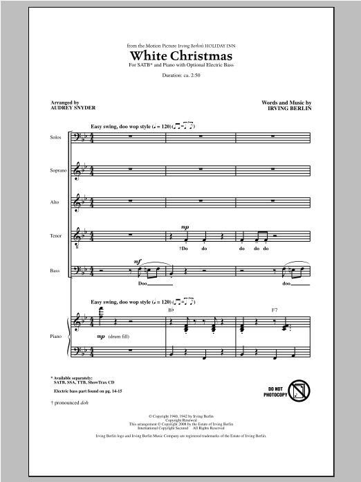 Product gallery: Page 1 of 1 White Christmas (arr. Audrey Snyder), Irving Berlin