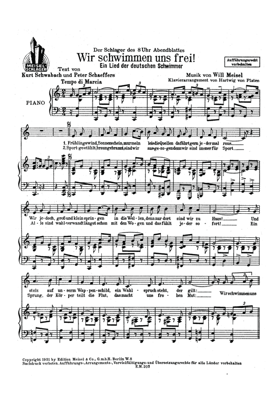 gallery: Wir schwimmen uns frei , , Klavier und Gesang