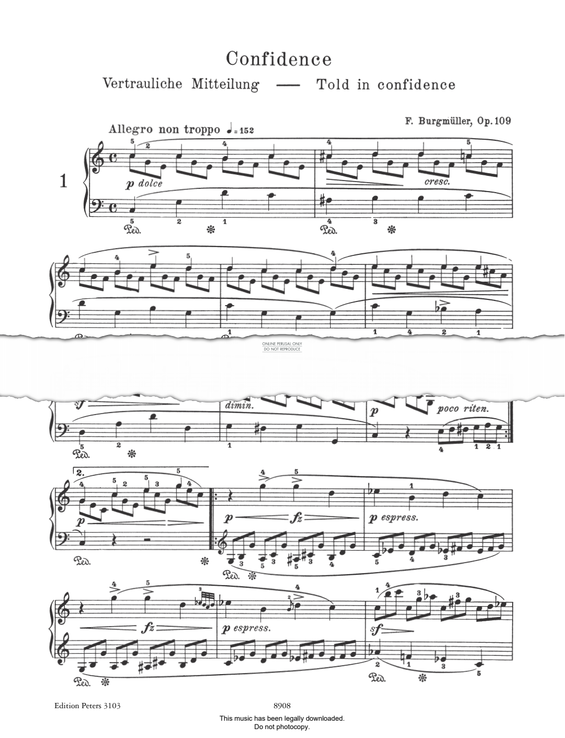 Produktbild zu: Confidence (Op. 109 No. 1)