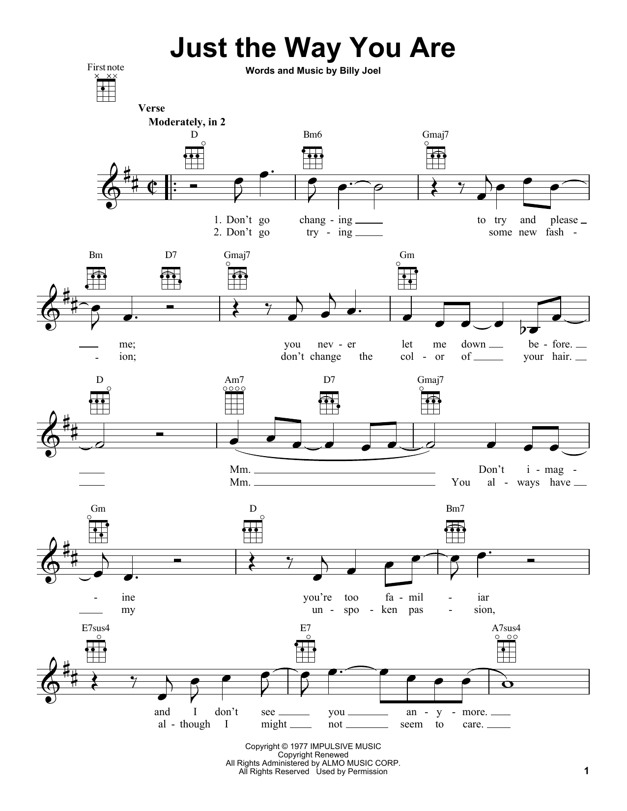 Product gallery: Page 1 of 1 Just The Way You Are, Billy Joel