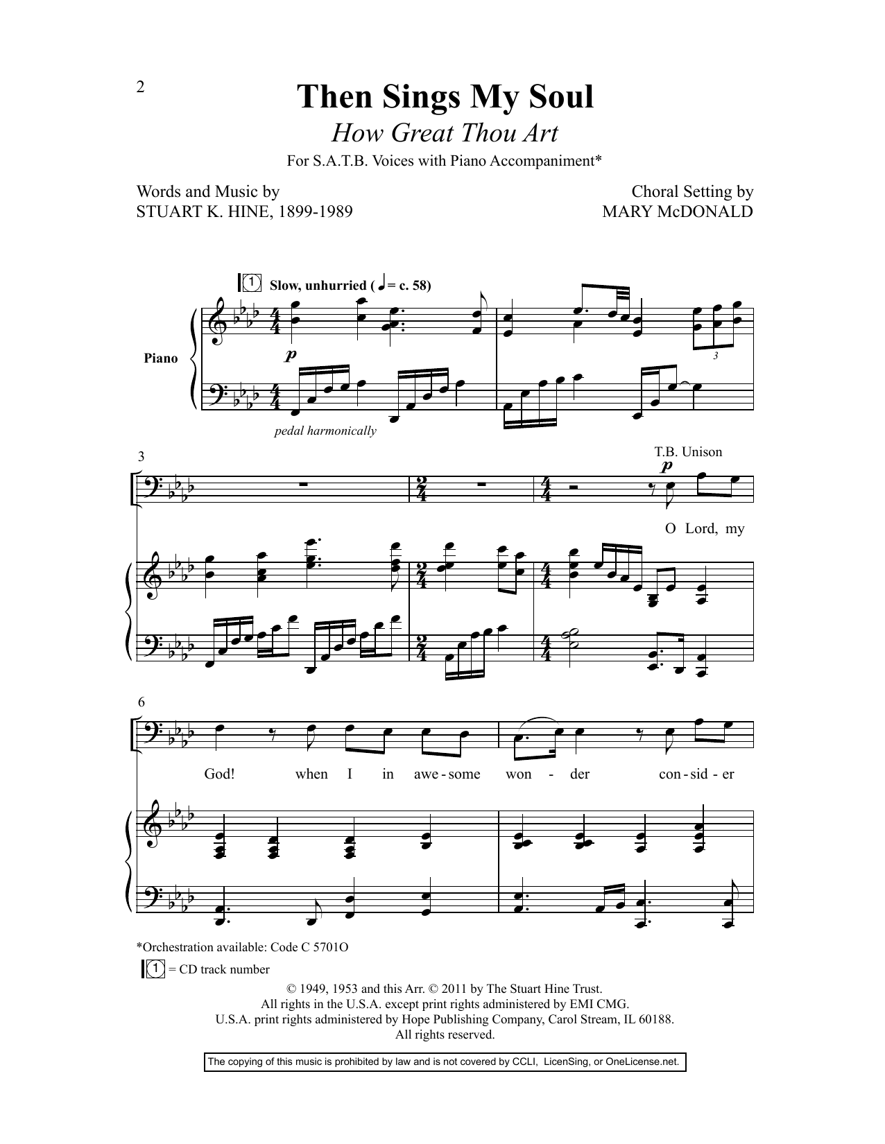 Product picture to: Then Sings My Soul (How Great Thou Art) (arr. Mary McDonald)