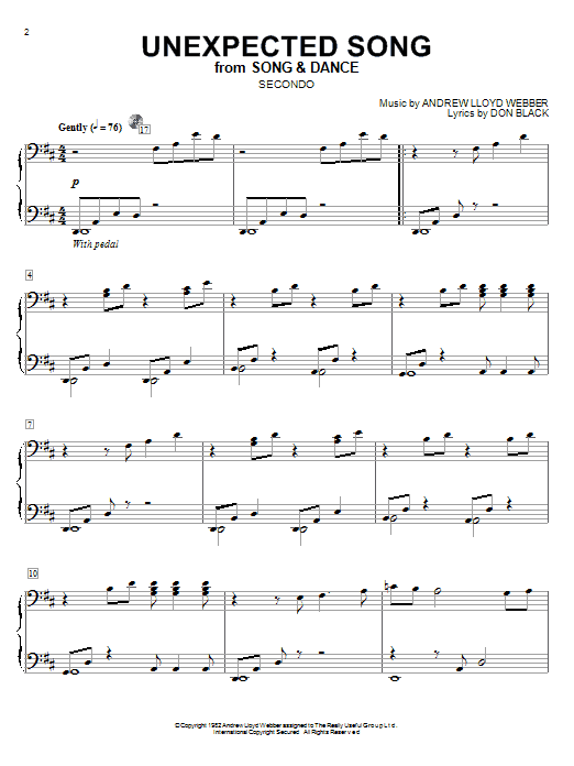 Product picture to: Unexpected Song (from Song & Dance)