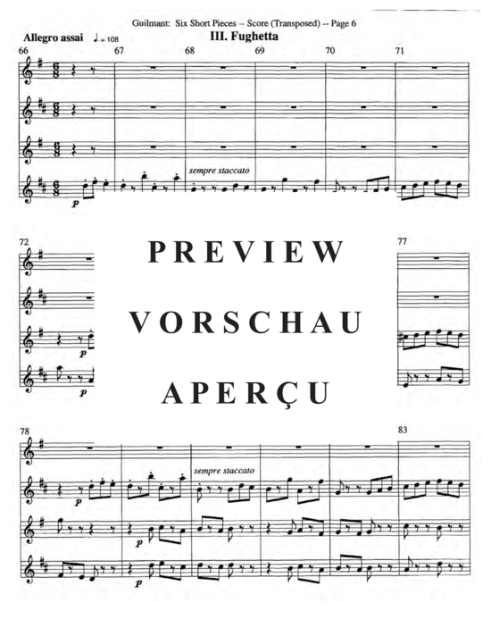 gallery: Sechs kurze Stücke, Op. 48 , , (Saxophon Quartett SATB)