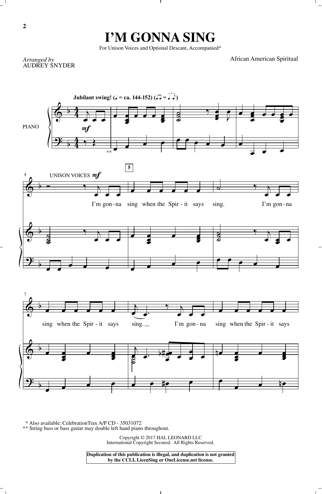 Produktbild zu: I'm Gonna Sing