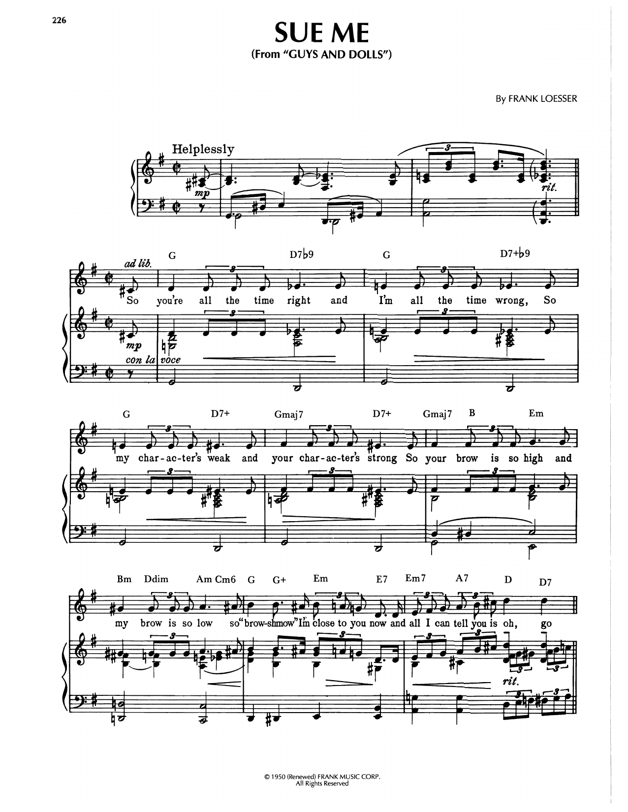 Produktbild zu: Sue Me (from Guys And Dolls)