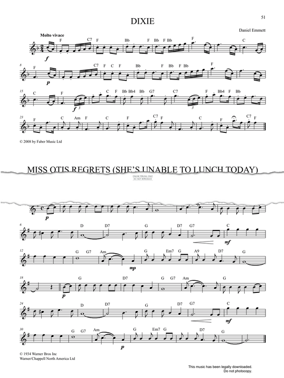 Product gallery: Page 1 of 1 Miss Otis Regrets (She's Unable To Lunch Today), Cole Porter