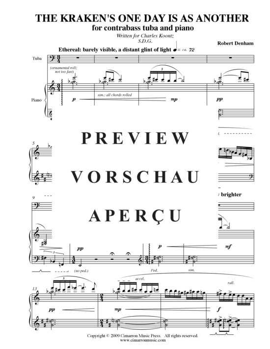 Product gallery: Page 2 of 21 The Krakens One Day is as Another , , (tuba + piano)