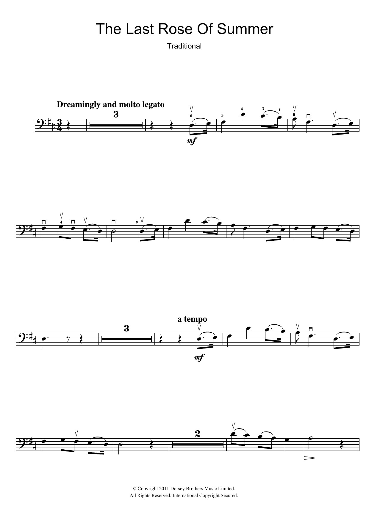 Produktgalerie: Seite 1 von 1 The Last Rose Of Summer, Traditional, Violoncello