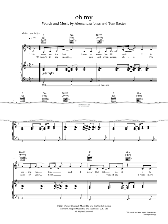 Produktgalerie: Seite 1 von 1 Oh My, Alessi Rose, Gesang, Gitarre, Klavier