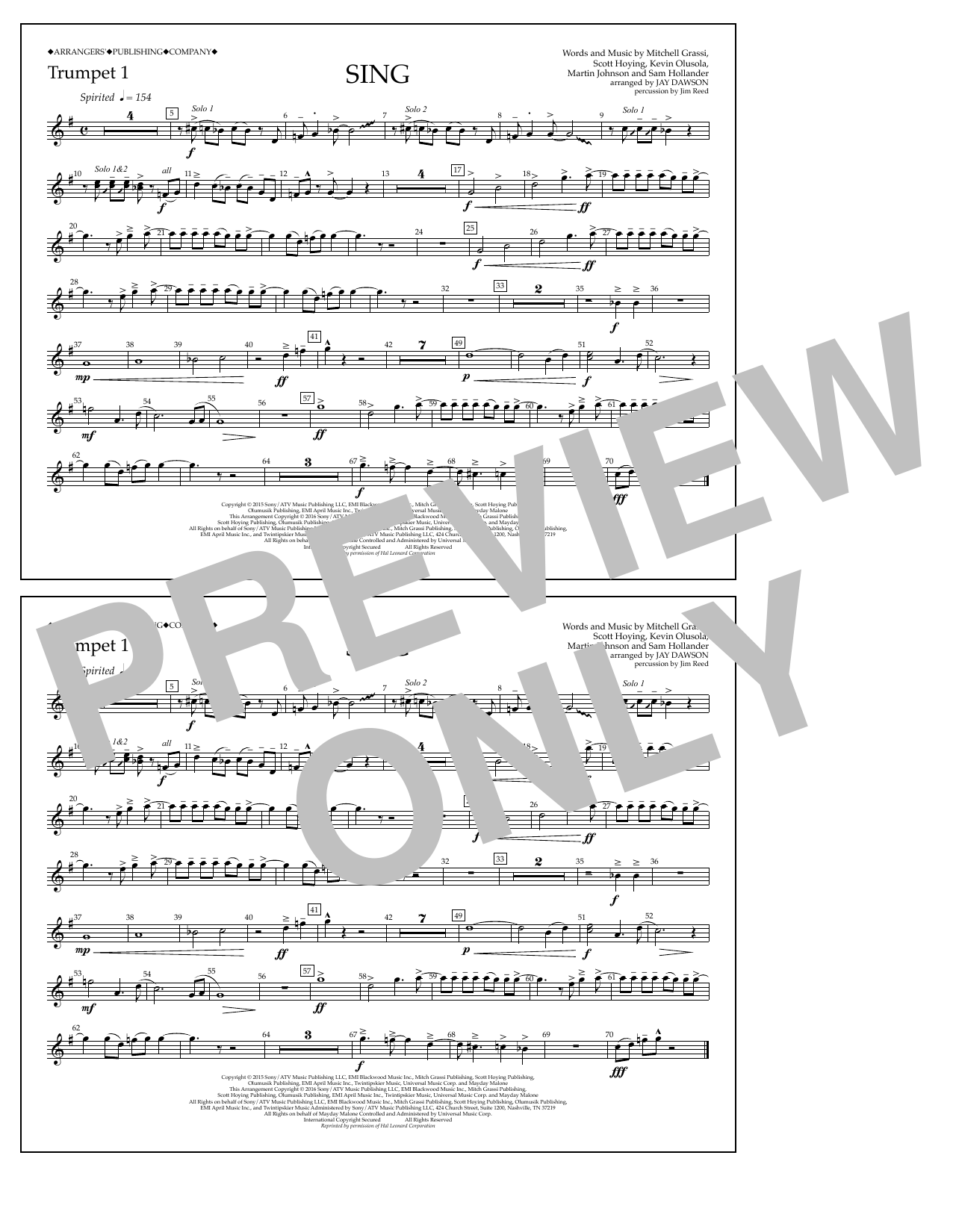 Product picture to: Sing - Trumpet 1