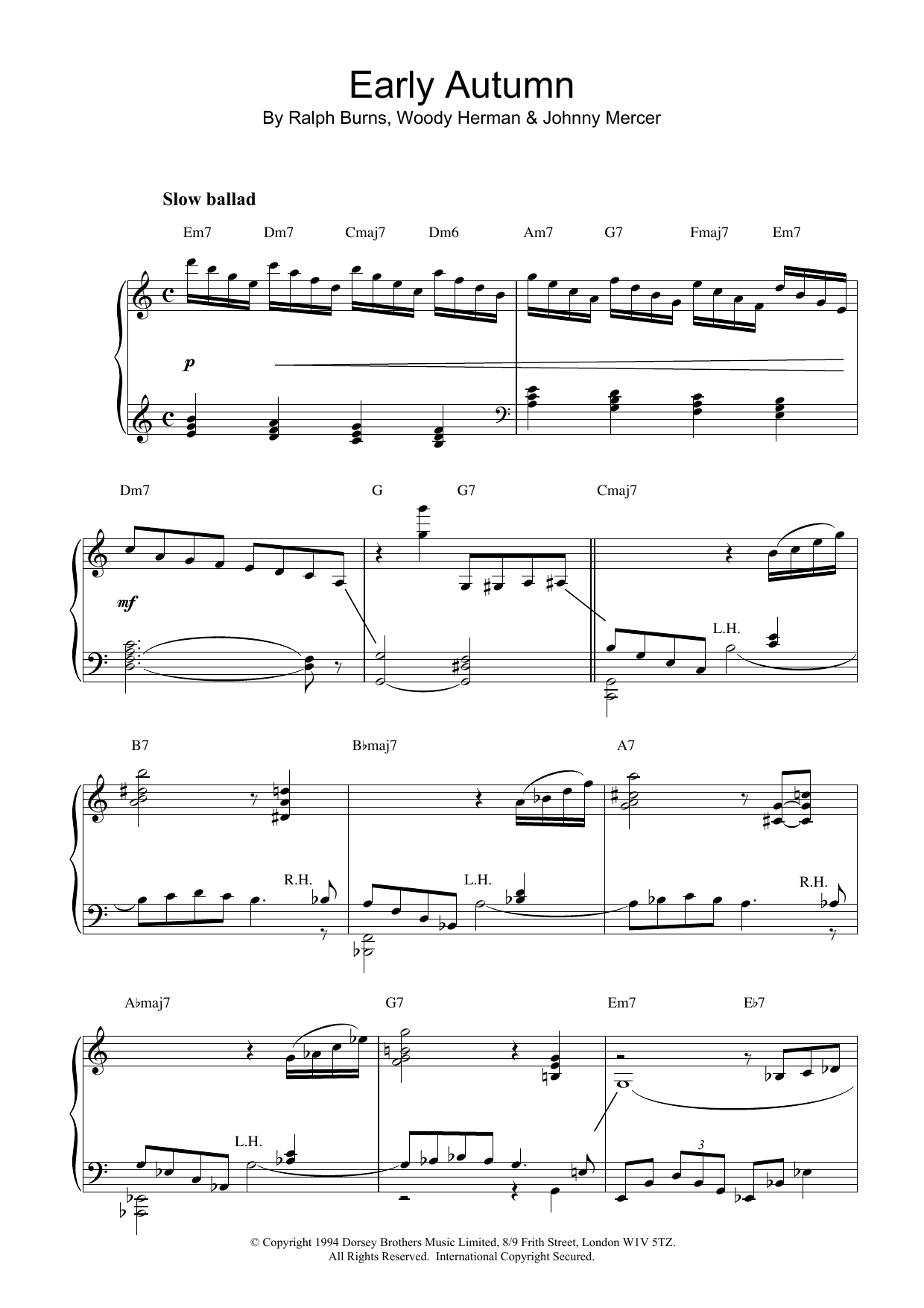 Product gallery: Page 1 of 1 Early Autumn, George Gershwin