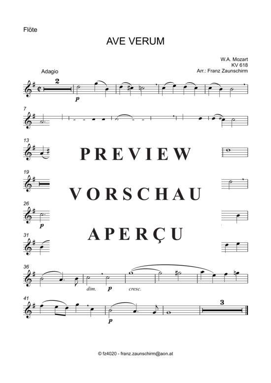 gallery: Ave verum (Querflöte + Klavier) , ,  (G-Dur)