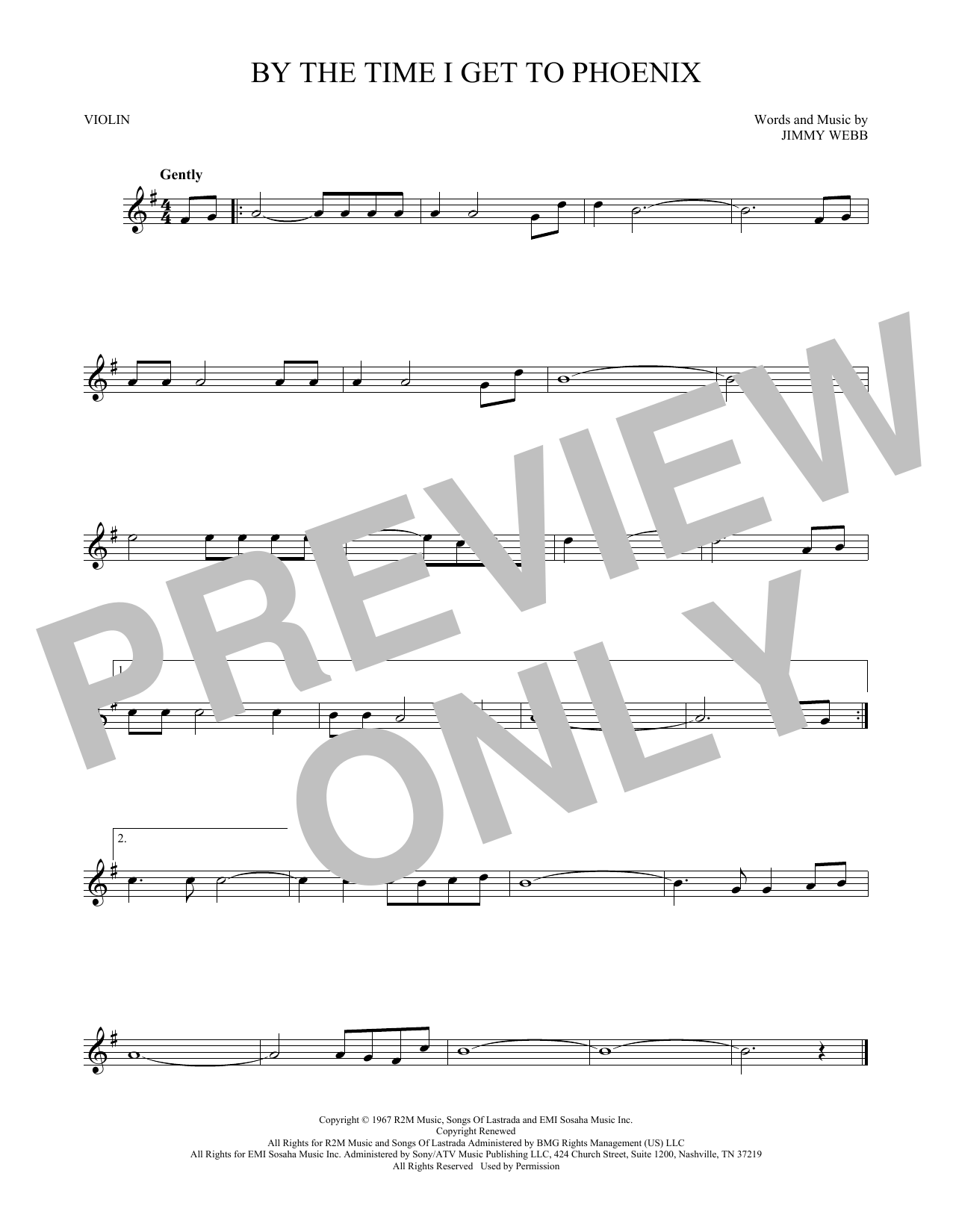 Produktgalerie: Seite 1 von 1 By The Time I Get To Phoenix, Glen Campbell, Violine
