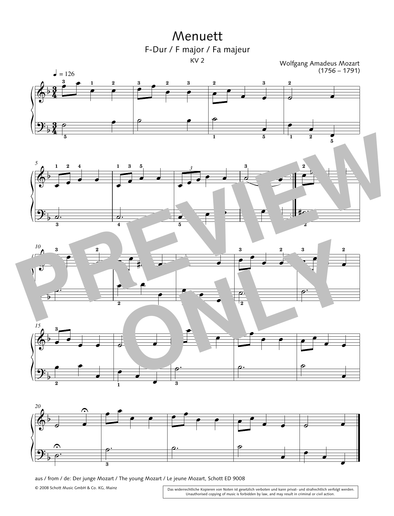 Product gallery: Page 1 of 1 Minuet in F major, Hans-Gunter Heumann