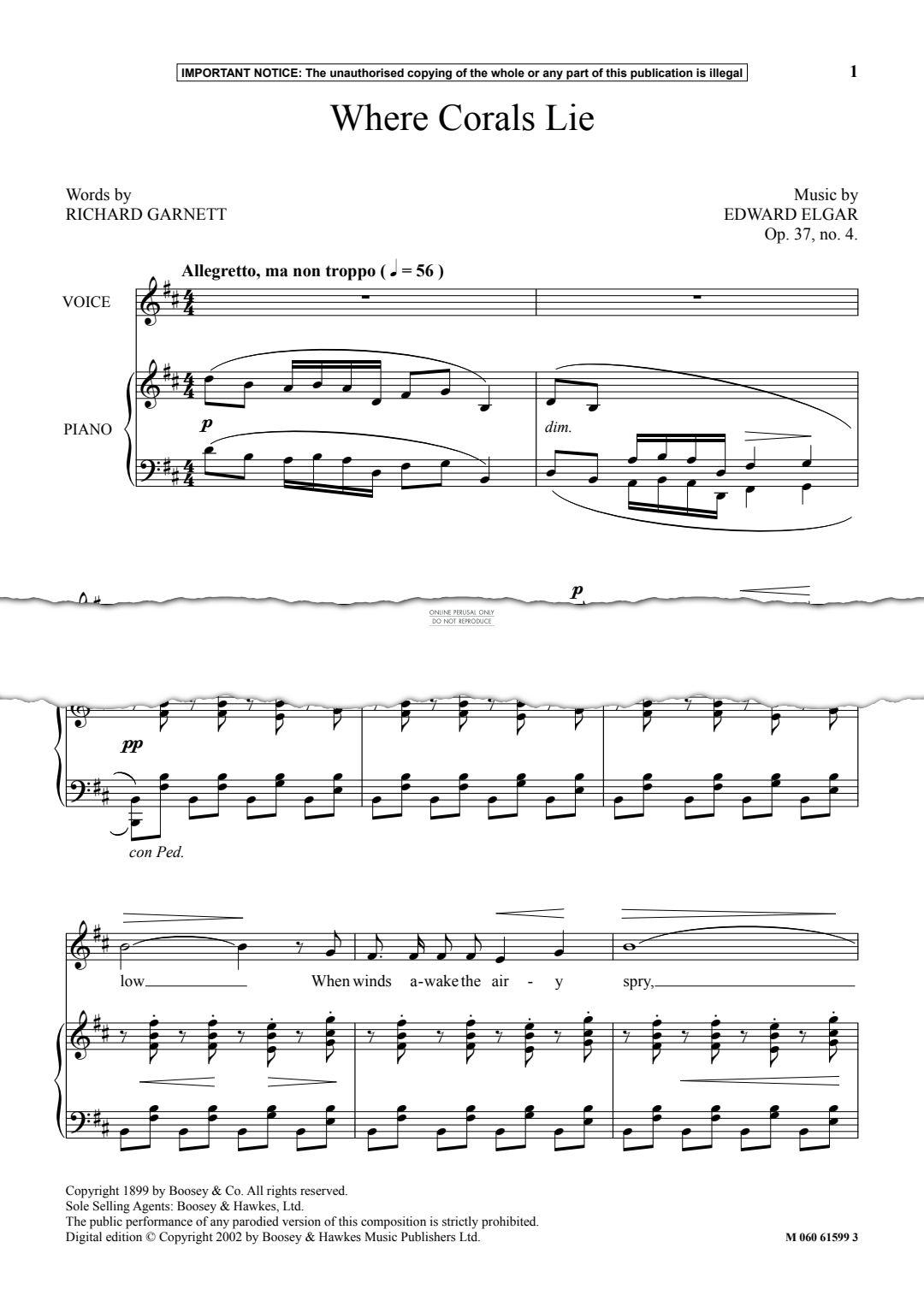 Produktgalerie: Seite 1 von 1 Where Corals Lie, Edward Elgar, Gesang, Klavier