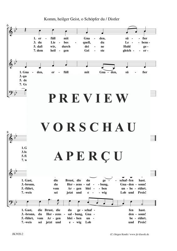 gallery: Komm, heilger Geist, o Schöpfer du , , (Gemischter Chor)