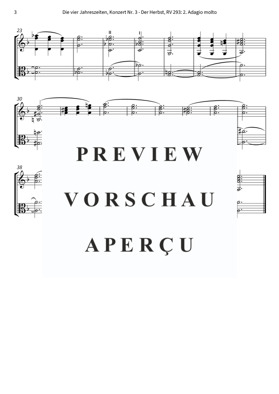 Produktgalerie: Seite 5 von 5 Die vier Jahreszeiten, Konzert Nr. 3 - Der Herbst - 2. Adagio molto, The Twiolins, (Duett Violine + Viola)