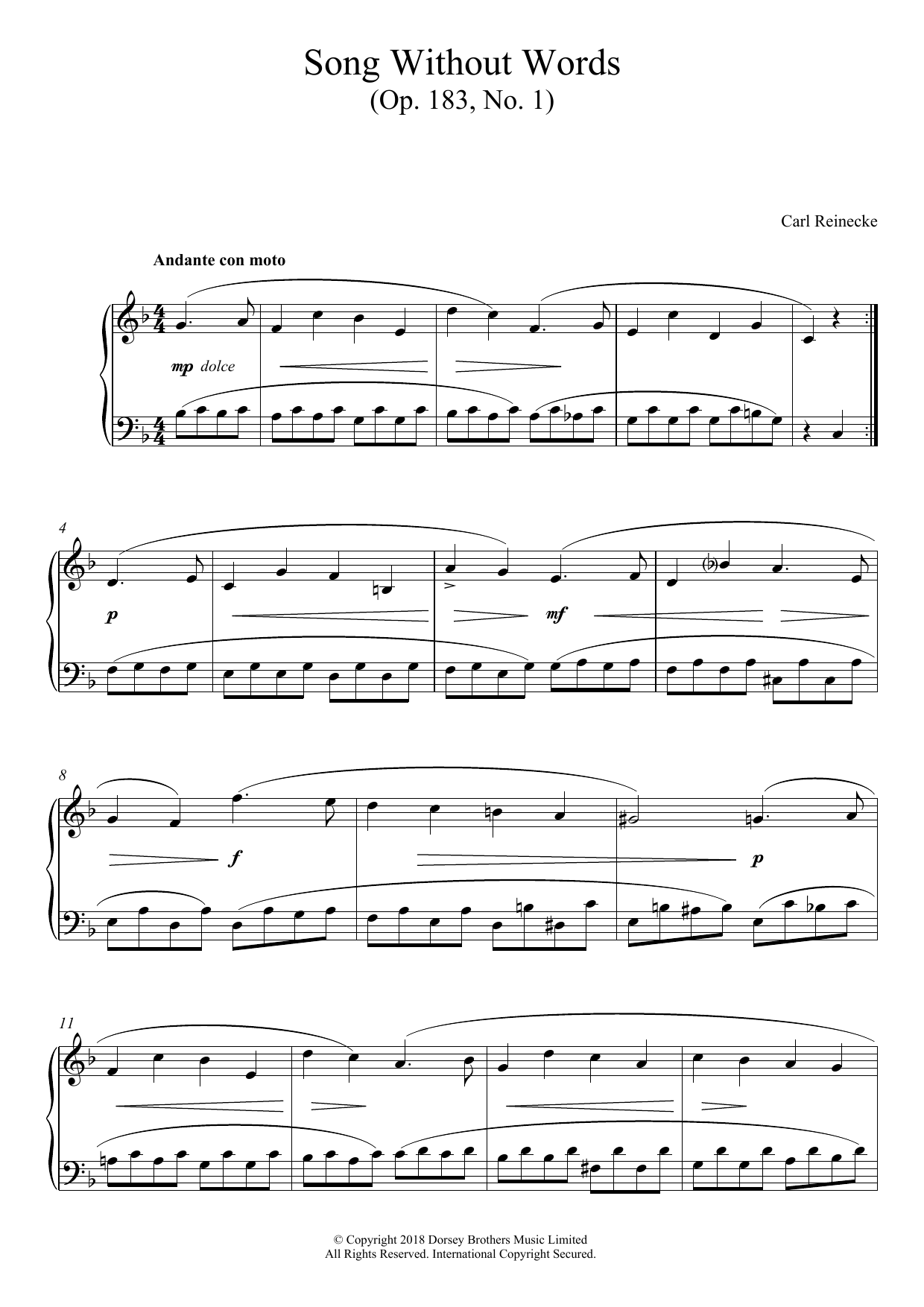 Product picture to: Song Without Words, Op. 183, No. 1