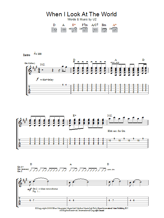 Produktgalerie: Seite 1 von 1 When I Look At The World, U2, Gitarre