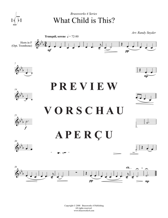 Produktgalerie: Seite 4 von 9 What Child is This?, , (2xTrompete in B, Horn in F, Posaune)